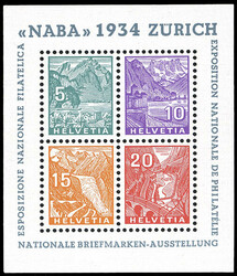 SVIZZERA FOGLIETTI 1934 - NABA, foglietto (BF1), nuovo, gomma ...