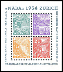 SVIZZERA FOGLIETTI 1934 - NABA, foglietto (BF1), nuovo, gomma ...