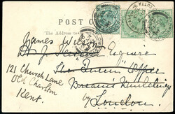 INDIA/GRAN BRETAGNA 1903 - Redirected with additional franking