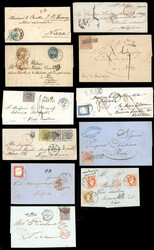 SARDEGNA CONTEA DI NIZZA 1853/1869 - Insieme di undici lettere: ...