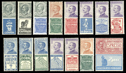 REGNO D'ITALIA PUBBLICITARI 1924/25 - Bell'insieme di 15 esemplari ...