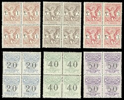 1924 - Serie completa (1/6), blocchi di quattro, ben centrati, nuovi, ...