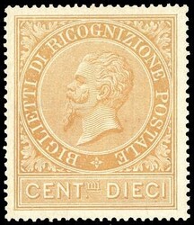 1874 - 10 cent. ocra arancio (1), ottima centratura, nuovo, gomma ...
