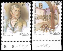 1994 - 600 lire e 750 lire Giornata della Filatelia, dentellatura ...