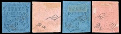 1853/57 - 6 cent. rosa vivo e 9 cent. azzurro, i due valori emessi ed ...