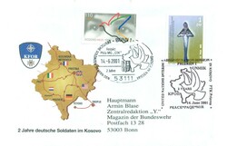  Kosovo. 2000 to 2003 three covers and a postcard from various KFOR ...