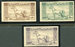 Stamps Syria: 1946-47. Arab Horse design unmounted mint imperforate ...