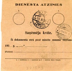 Republics Latvia: 1933 (11 November). Postal order to Riga tied by ...