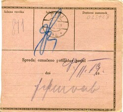 Yugoslavia Yugoslavia – Croatia: 1919 (26 November). Parcel card ...