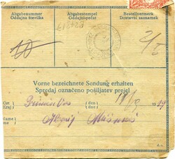 Yugoslavia Yugoslavia: 1919 (11 September). Parcel card to Fuzine ...
