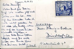 1953 Cyprus Camel Caravan Photocard to Germany Cyprus: 1953 photocard ...