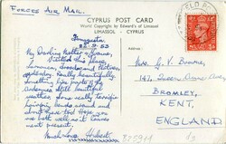 1953 Cyprus Limassol FPO220 to England photo Edward Cyprus: 1953 ...