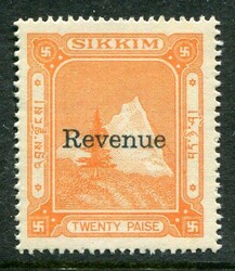 India India – Revenues: Post 1948 Sikkim State revenues 20 paise ...