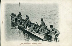 India India: Unused postcard titled ‘An Andamese Fishing Party’. ...