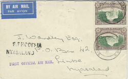 Rhodesia & Nyasaland Southern Rhodesia: 1934 (7 Mar) airmail cover to ...