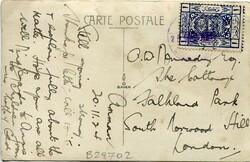 Postal History Jordan: 1924 (20 November). Postcard to London franked ...