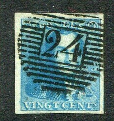 Belgium Belgium: 1849 (1 July). Epaulettes 20c milky blue appears to ...