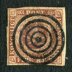 DenmarkDenmark: 1852 Thiele printing 4 R.B.S. purple-brown wmk Crown ...