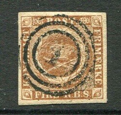 DenmarkDenmark: 1852 Thiele printing 4 R.B.S. yellow-brown wmk Crown ...