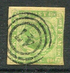 DenmarkDenmark: 1857 (July). Thiele printing 12sk. green wmk Crown ...