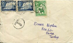 Republic Gold Coast – Türkiye: 1952 (12 July). Cover to Bursa ...