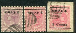 Ceylon Ceylon: 1888-90 surcharged issue 2c on 4c rosy mauve and rose ...