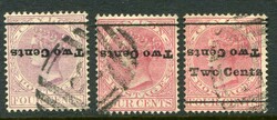 Ceylon Ceylon: 1888-90 surcharged issue Two Cents on 4c rosy mauve ...