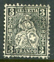 Stamps & Covers Switzerland: 1862 (1 October). Sitting Helvetia 3c. ...