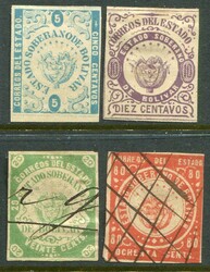 Colombia Colombia – Bolivar: 1873 coat of arms 5c and 10c mint o.g. ...