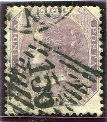 Burma India / Burma: 1860 QV 8a. purple/white struck by B / 156 ...