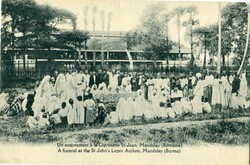 Burma Burma: Unused postcard titled ‘A funeral at the St John’s , ...