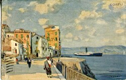 Ottoman &amp; LevantGreece: 1910 (12 October). Watercolour postcard ...