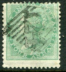 India India Used Abroad – Aden: 1865 East India 4a. green struck by ...