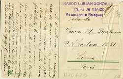 Paraguay Paraguay: 1920 Paraguay Flag postcard to Lima, Peru franked ...