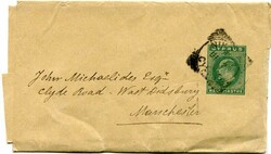 British Cyprus: 1904 KEVII 1/2pi folded complete newspaper wrapper to ...