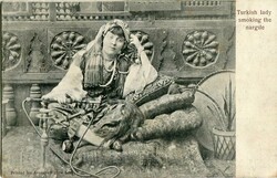 Ceylon Ceylon – Egypt: 1906 postcard titled ‘Turkish lady smoking ...