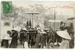 Vietnam Indochina 1908 Annamite Procession Vietnam: 1908 postcard to ...