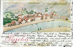 Montenegro Montenegro: 1903 (19 June). Watercolour postcard of Pujeka ...