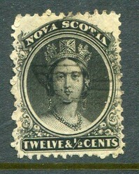 Canada Canada – Nova Scotia: 1860 yellowish paper 12 1/2c. black ...