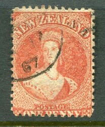 New Zealand New Zealand: 1862 (December). QV Chalon Heads 1d. ...