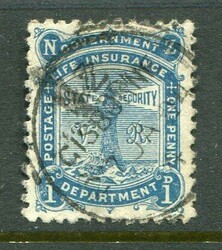 New Zealand New Zealand: 1891 Life Insurance Department 1d. blue with ...