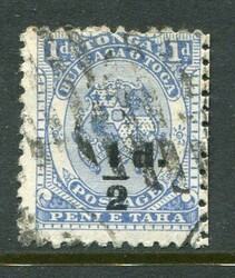 TongaTonga: 1893 Coat of Arms 1/2d. black on 1d. bright ultramarine ...