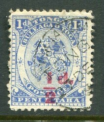 TongaTonga: 1893 Coat of Arms 1/2d. carmine on 1d. bright ultramarine ...