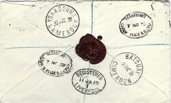 Colonies French Cameroun: 1938 (7 NO) registered incoming cover from ...