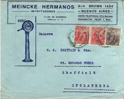 Argentina Argentina: (Advertising Envelope) 1915 blue illustrated ...