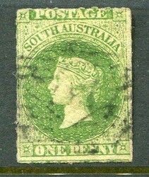 Australia South Australia: 1859 (8 January). 1d. yellow-green ...