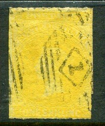 Australia South Australia: 1861 (25 October). 1s. yellow rouletted ...