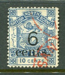 North Borneo - Labuan North Borneo: 1891 surcharged issue 6c on 10c ...