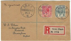 Togo Togo(Anglo – French Occupation) : 1915 (29/3) registered ...