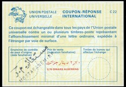 StampsAlgeria: UPU C22 International Reply Coupon (IRC) 2,70 dinars ...
